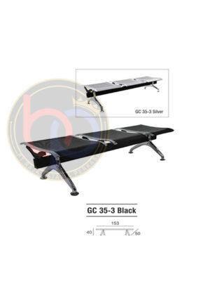 KURSI TUNGGU KANTOR GRESCO GC 35-3 BLACK